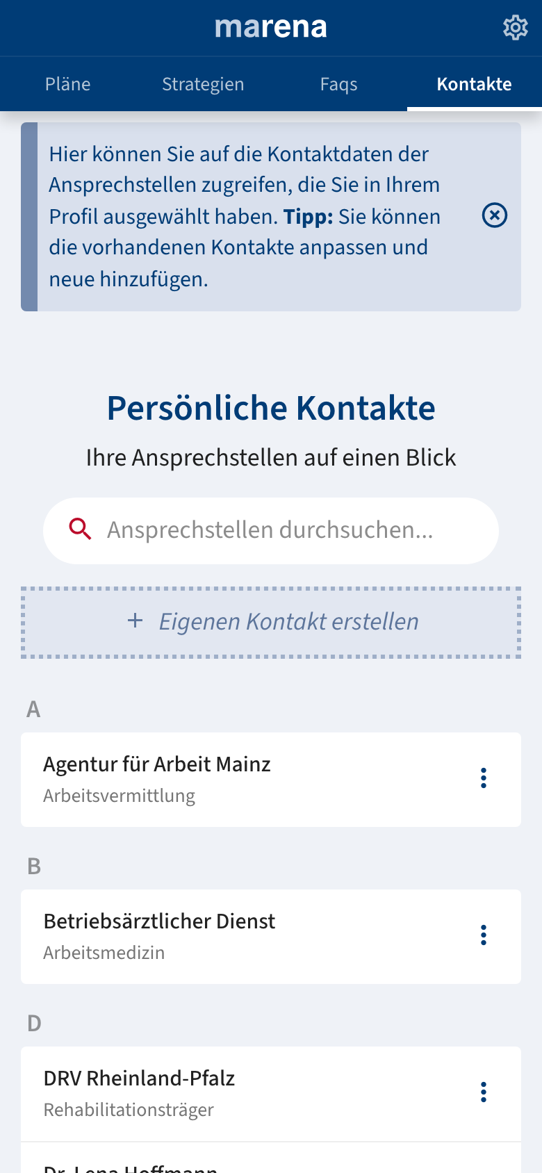 Kontakte – Mobile Ansicht von „marena“